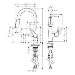 hansgrohe Talis M51, Einhebel-Küchenmischer 160mm 9l/min Chrom, 2jet Ausziehbrause... HANSGROHE-72815000 4011097823607 (Abb. 1)