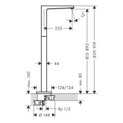 hansgrohe Metropol Wanneneinlauf zur Bodenmontage, Chrom... HANSGROHE-32531000 4011097835259 (Abb. 1)