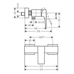 hansgrohe Metropol Einhebel-Brausemischer Aufputz 16l/min mit Hebelgriff, Chrom... HANSGROHE-32560000 4011097812373 (Abb. 1)