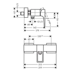 hansgrohe Metropol Einhebel-Brausemischer Aufputz 16l/min mit Bügelgriff, Chrom... HANSGROHE-74560000 4011097812878 (Abb. 1)