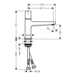 hansgrohe Metropol Select Waschtischmischer 100mm mit Push-Open Garnitur, Chrom... HANSGROHE-32570000 4011097812335 (Abb. 1)