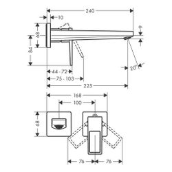 hansgrohe Metropol Einhebel-Waschtischmischer Unterputz 5l/min Chrom, 225mm Auslauf... HANSGROHE-74526000 4011097835099 (Abb. 1)