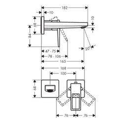 hansgrohe Metropol Einhebel-Waschtischmischer Unterputz 5l/min Chrom, 165mm Auslauf... HANSGROHE-74525000 4011097835105 (Abb. 1)