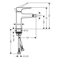 hansgrohe Metropol Einhebel-Bidetmischer 7,5l/min mit Bügelgriff, Push-Open Garnitu... HANSGROHE-74520000 4011097812960 (Abb. 1)