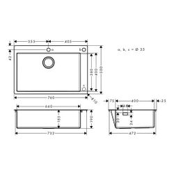 hansgrohe Einbauspüle S71 S712-F660660, Edelstahl... HANSGROHE-43308800 4059625007136 (Abb. 1)