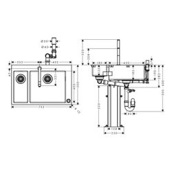 hansgrohe Spülencombi 180x450 C71-F655-09 chrom... HANSGROHE-43206000 4059625007013 (Abb. 1)