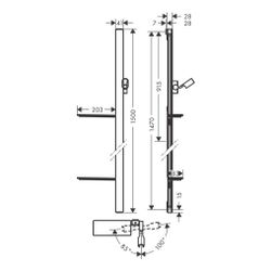 hansgrohe Unica Brausestange E 1500mm mit Isiflex Brauseschlauch 1,60m und Ablagen,... HANSGROHE-27645000 4011097857008 (Abb. 1)