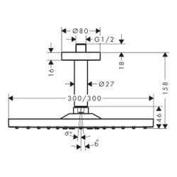 hansgrohe Raindance E Kopfbrause 300mm 1jet 17l/min Bronze gebürstet mit Deckenansc... HANSGROHE-26250140 4059625191934 (Abb. 1)