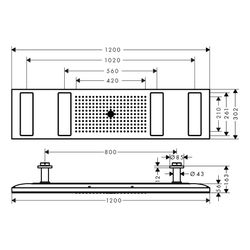 Hansgrohe AXOR ShowerSolutions ShowerHeaven, 21l/min, 1200x300mm, 4jet ohne Beleuch... HANSGROHE-10637310 4059625190517 (Abb. 1)