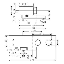 hansgrohe ShowerTablet Wannenthermostat 350 Aufputz DN 15, Chrom... HANSGROHE-13107000 4011097971797 (Abb. 1)