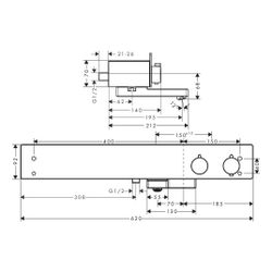 hansgrohe Thermostat ShowerTablet 600 Wanne Aufputz DN15 weiß/chrom... HANSGROHE-13109400 4011097971742 (Abb. 1)