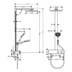 hansgrohe Raindance E Showerpipe 300mm 1jet 16l/min mit ShowerTablet 350, Chrom... HANSGROHE-27361000 4011097971735 (Abb. 1)