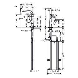 hansgrohe Metris Select M71 Einhebel-Küchenmischer 240mm 7l/min Chrom, 1jet Auszieh... HANSGROHE-73802000 4059625017593 (Abb. 1)