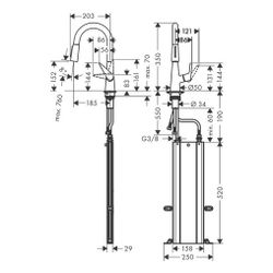 hansgrohe Talis M51, Einhebel-Küchenmischer 160mm 9l/min sBox, Edelstahl Finish, 2j... HANSGROHE-73850800 4059625017449 (Abb. 1)