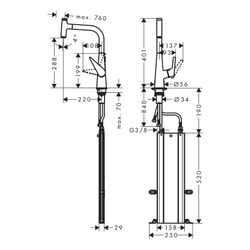 hansgrohe Talis Select M51, Einhebel-Küchenmischer 300mm 8l/min sBox, Chrom, Auszie... HANSGROHE-73853000 4059625017395 (Abb. 1)