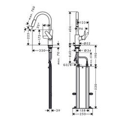 hansgrohe Focus M41 Einhebel-Küchenmischer 240mm 10l/min 2jet, sBox, Chrom, Auszieh... HANSGROHE-73880000 4059625017210 (Abb. 1)