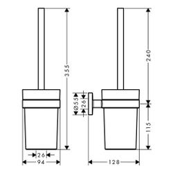 hansgrohe Logis Universal Toilettenbürstenhalter Wandmontage, Chrom... HANSGROHE-41722000 4059625123034 (Abb. 1)