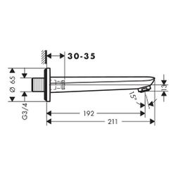 Hansgrohe Novus Wanneneinlauf DN 20, Chrom... HANSGROHE-71320000 4059625034064 (Abb. 1)