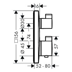 hansgrohe Ecostat Square Thermostat Unterputz Chrom 29l/min für 2 Verbraucher... HANSGROHE-15714000 4059625028735 (Abb. 1)