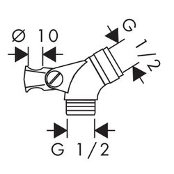 hansgrohe Gelenkstück für Unica Wandstangen, Chrom... HANSGROHE-28650000 4011097118789 (Abb. 1)