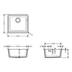 hansgrohe Unterbauspüle S51 S510-U450 450, Betongrau... HANSGROHE-43431380 4059625104880 (Abb. 1)