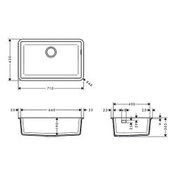 hansgrohe Unterbauspüle S51 S510-U660 660, Graphitschwarz... HANSGROHE-43432170 4059625104873 (Abb. 1)