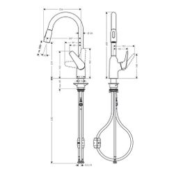 hansgrohe Focus M42 Einhebel-Küchenmischer 220mm 8l/min 2jet, Edelstahl Finish, Aus... HANSGROHE-71800800 4059625085110 (Abb. 1)