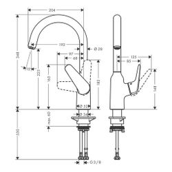 hansgrohe Focus M42 Einhebel-Küchenmischer 220mm 10l/min 1jet, Chrom... HANSGROHE-71802000 4059625085080 (Abb. 1)