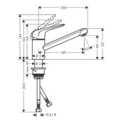 hansgrohe Focus M42 Einhebel-Küchenmischer 100mm, CoolStart, EcoSelection 12l/min, ... HANSGROHE-71809000 4059625084984 (Abb. 1)