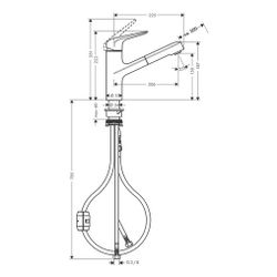 hansgrohe Focus M42 Einhebel-Küchenmischer 150mm 8l/min Ausziehauslauf, 1jet, Chrom... HANSGROHE-71814000 4059625098356 (Abb. 1)