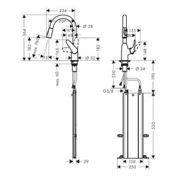 hansgrohe Focus M42 Einhebel-Küchenmischer 180mm 9l/min 2jet, sBox, Chrom, Ausziehb... HANSGROHE-71821000 4059625098394 (Abb. 1)