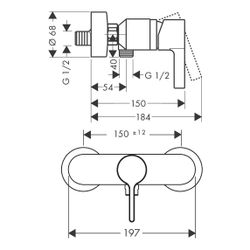 hansgrohe Brausenmischer Aufputz Metris S chrom... HANSGROHE-31660000 4011097484037 (Abb. 1)