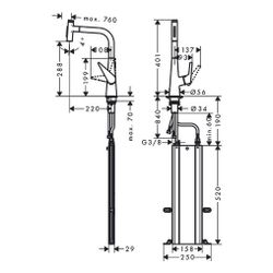 hansgrohe Talis Select M51, Einhebel-Küchenmischer 300mm 8l/min sBox, Chrom, Auszie... HANSGROHE-73867000 4059625176085 (Abb. 1)
