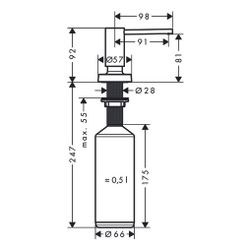 hansgrohe A51 Spülmittelspender/Lotionspender, Edelstahl Finish... HANSGROHE-40448800 4059625131619 (Abb. 1)