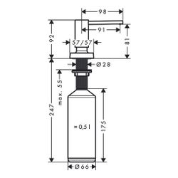 hansgrohe A71 Spülmittelspender/Lotionspender, Chrom... HANSGROHE-40468000 4059625131626 (Abb. 1)