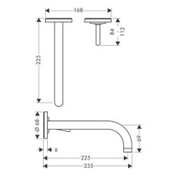 Hansgrohe AXOR Uno Einhebel-Waschtischmischer Unterputz, 5l/min, Auslauf 225mm, Ros... HANSGROHE-38116800 4011097842226 (Abb. 1)