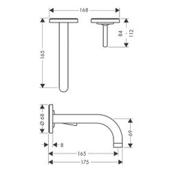 Hansgrohe AXOR Uno Einhebel-Waschtischmischer Unterputz, 5l/min, Auslauf 165mm, Ros... HANSGROHE-38113330 4011097841977 (Abb. 1)