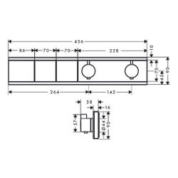 hansgrohe RainSelect Thermostat Unterputz für 2 Verbraucher, Chrom... HANSGROHE-15380000 4059625201350 (Abb. 1)