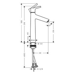 hansgrohe Talis S Einhebel-Waschtischmischer 190mm 5l/min mit Zugstangen-Garnitur, ... HANSGROHE-72031000 4011097770246 (Abb. 1)