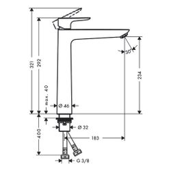 hansgrohe Talis E Einhebel-Waschtischmischer 240mm 5l/min Mattschwarz ohne Garnitur... HANSGROHE-71717670 4059625265840 (Abb. 1)