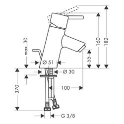 hansgrohe Talis S Einhebel-Waschtischmischer 70mm 5l/min Chrom mit Zugstangen-Garni... HANSGROHE-32020000 4011097397382 (Abb. 1)