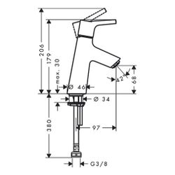 hansgrohe Talis S Standventil 80mm, mit Pinngriff für Kaltwasser oder vorgemischtes... HANSGROHE-72017000 4011097770055 (Abb. 1)