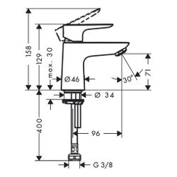 hansgrohe Talis E Standventil 80 mit Hebelgriff für Kaltwasser oder vorgemischtes W... HANSGROHE-71706000 4011097770642 (Abb. 1)