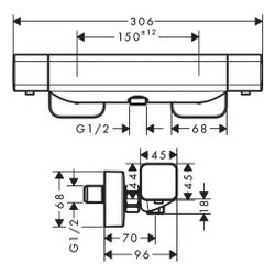 hansgrohe Thermostat Aufputz Ecostat E Brause, Chrom... HANSGROHE-15773000 4059625196076 (Abb. 1)