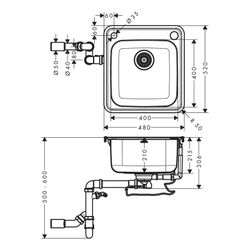 hansgrohe Einbauspüle 400 S412-F400... HANSGROHE-43335800 4059625217504 (Abb. 1)