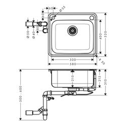 hansgrohe Einbauspüle 500 S412-F500... HANSGROHE-43336800 4059625217498 (Abb. 1)