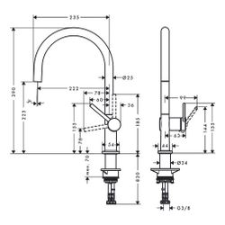 hansgrohe Talis M54, Einhebel-Küchenmischer 220mm 5l/min Mattschwarz, 1jet EcoSmart... HANSGROHE-72843670 4059625269671 (Abb. 1)