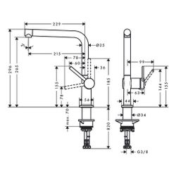 hansgrohe Talis M54, Einhebel-Küchenmischer 270mm 8,4l/min 1jet, Chrom... HANSGROHE-72840000 4059625255216 (Abb. 1)