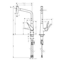 hansgrohe Metris Select M71 Einhebel-Küchenmischer 320mm 8l/min Chrom, 2jet Auszieh... HANSGROHE-73820000 4059625255605 (Abb. 1)