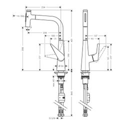 hansgrohe Talis Select M51, Einhebel-Küchenmischer 300mm 8l/min Chrom, Ausziehbraus... HANSGROHE-72823000 4059625255667 (Abb. 1)